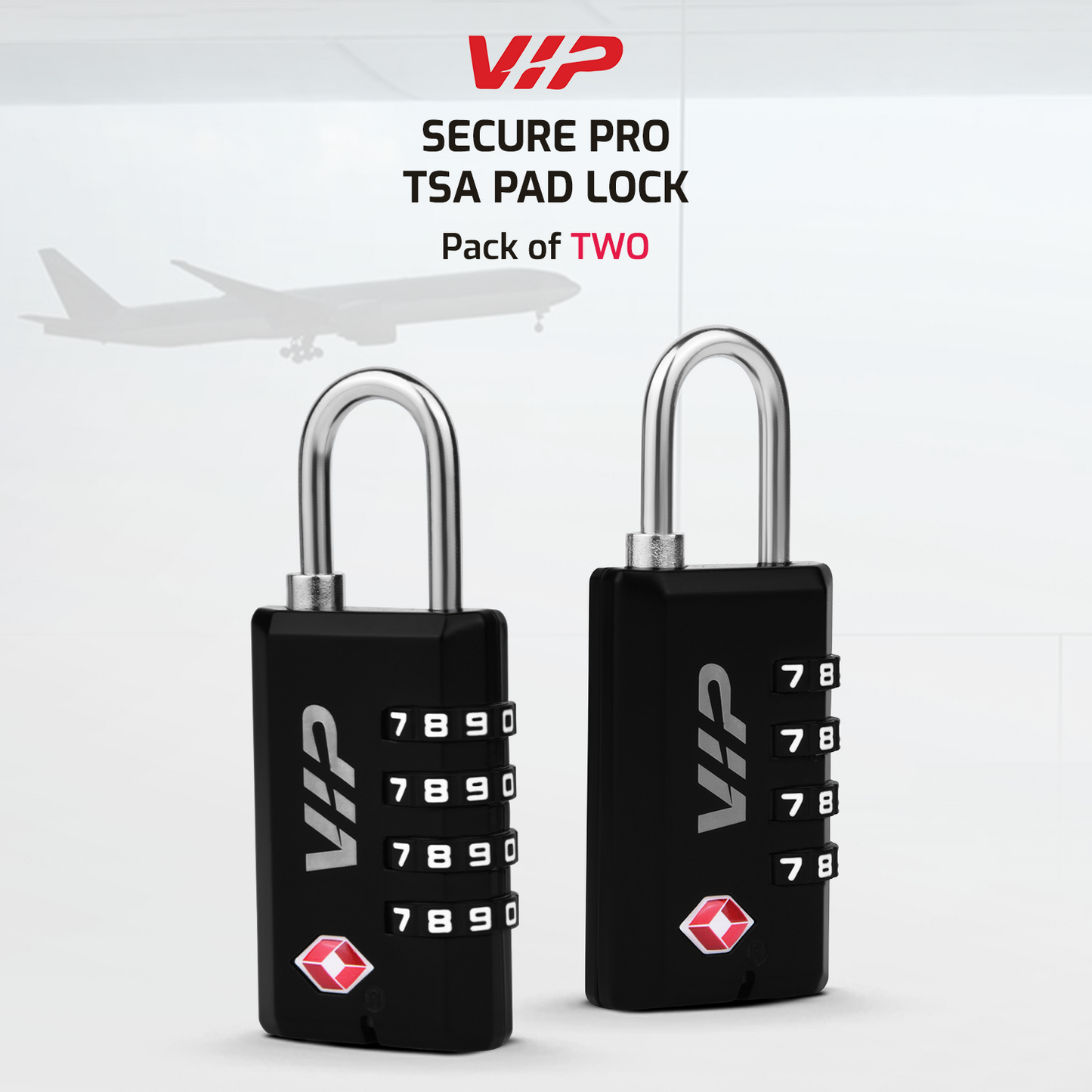 VIP SECURE PRO TSA PAD LOCK ( PACK OF 2)