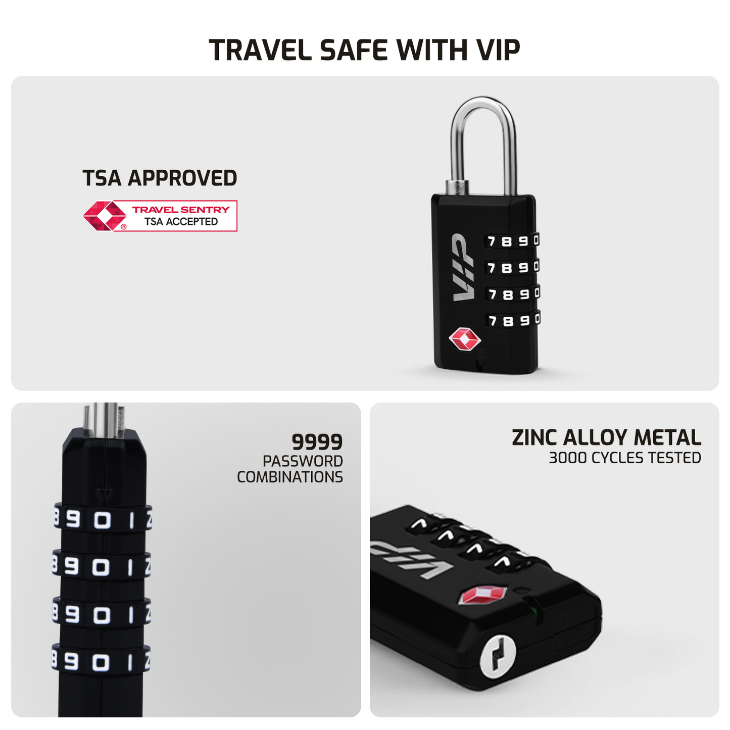 VIP SECURE PRO TSA PAD LOCK ( PACK OF 2)