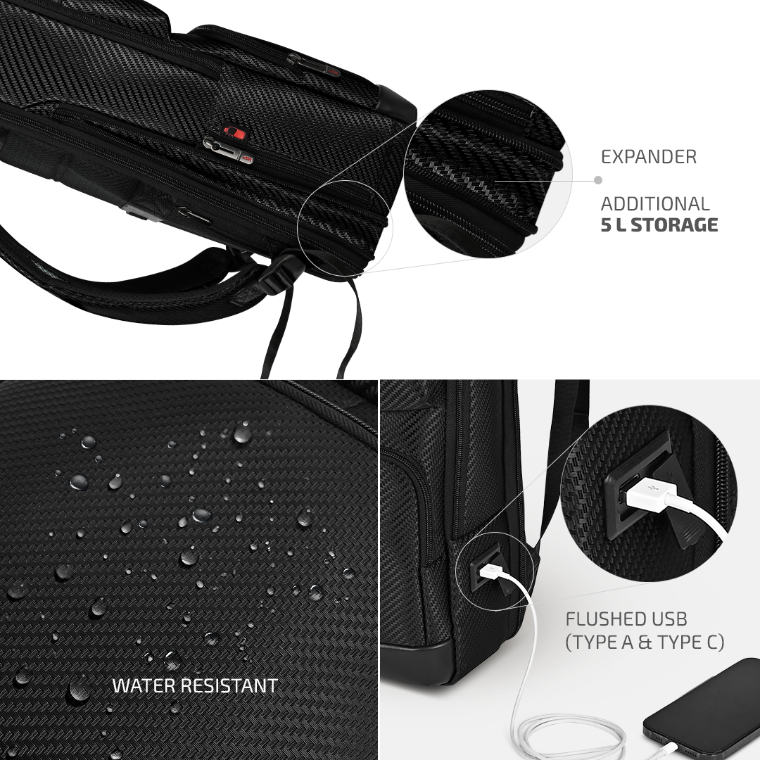 VIP URBAN Mesh Laptop Expander Backpack