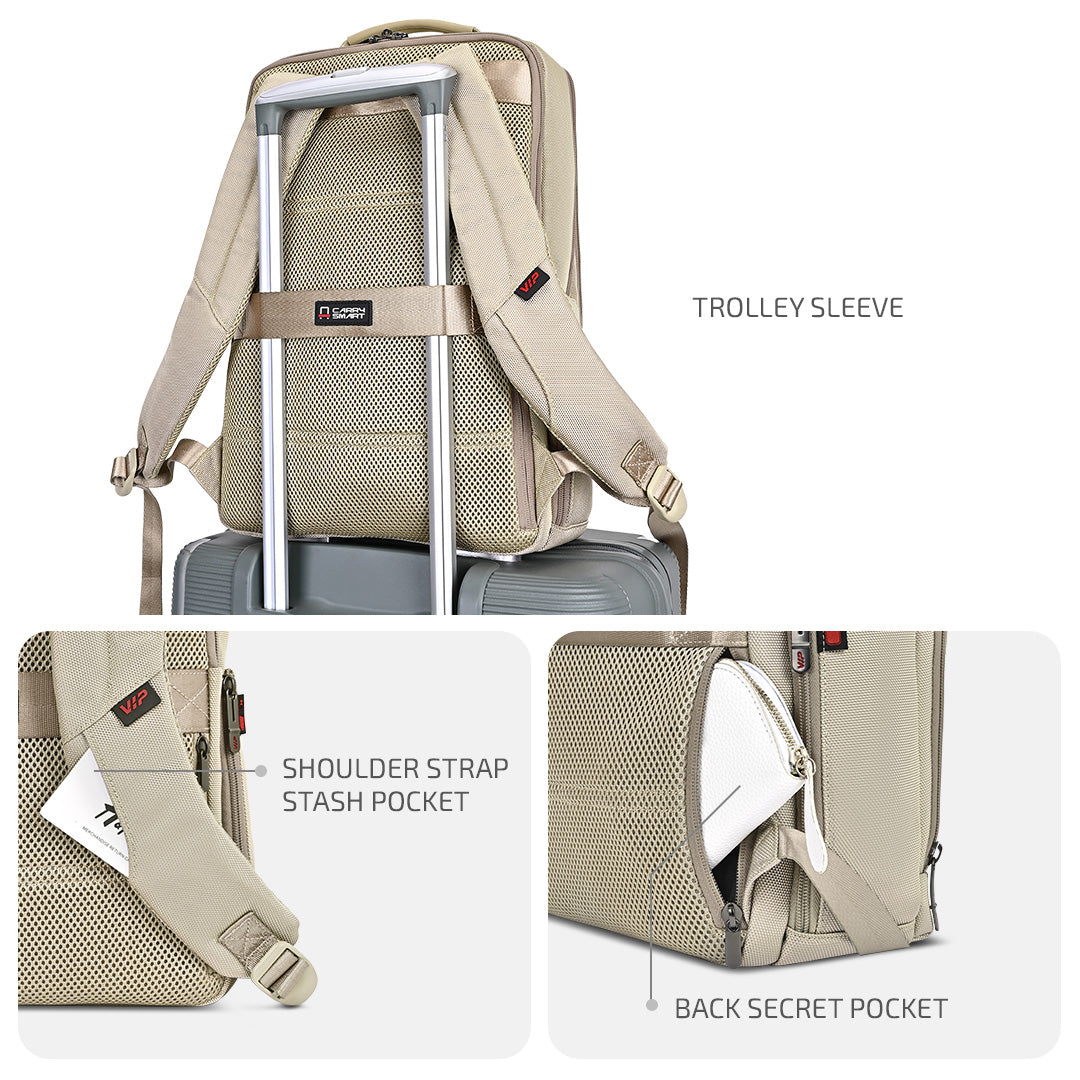 VIP VOGUE Laptop Backpack Beige