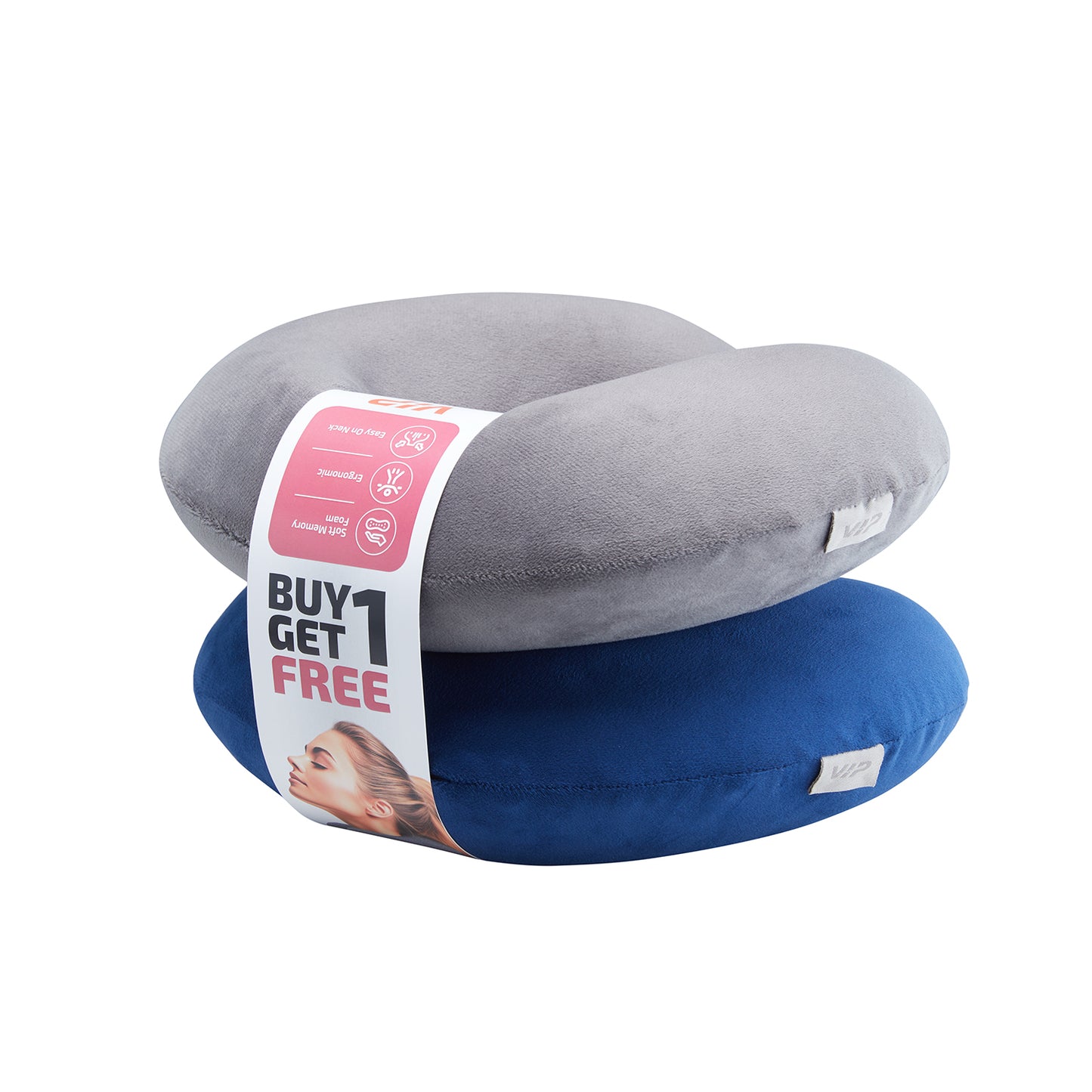 VIP ARRIVAL NECK PILLOW(H) 2PC AST