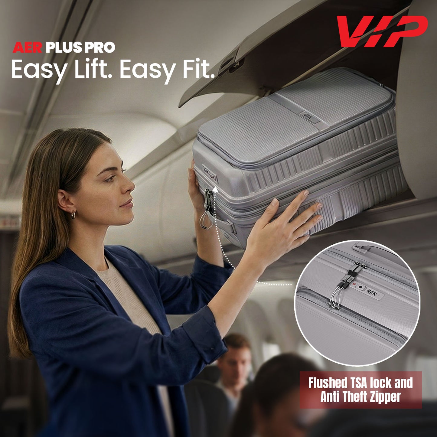 VIP Aer Plus Pro Grey Cabin Trolley Bag