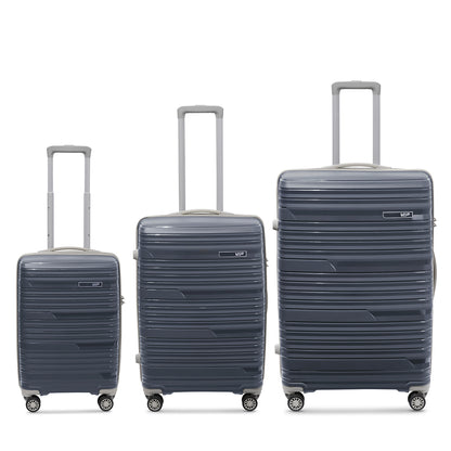 VIP Matrix Set of 3 Trolley Bag Light Grey