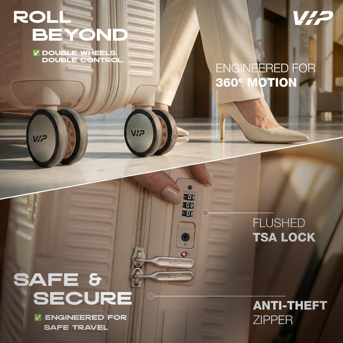 VIP Vero Champagne Cabin Trolley Bag