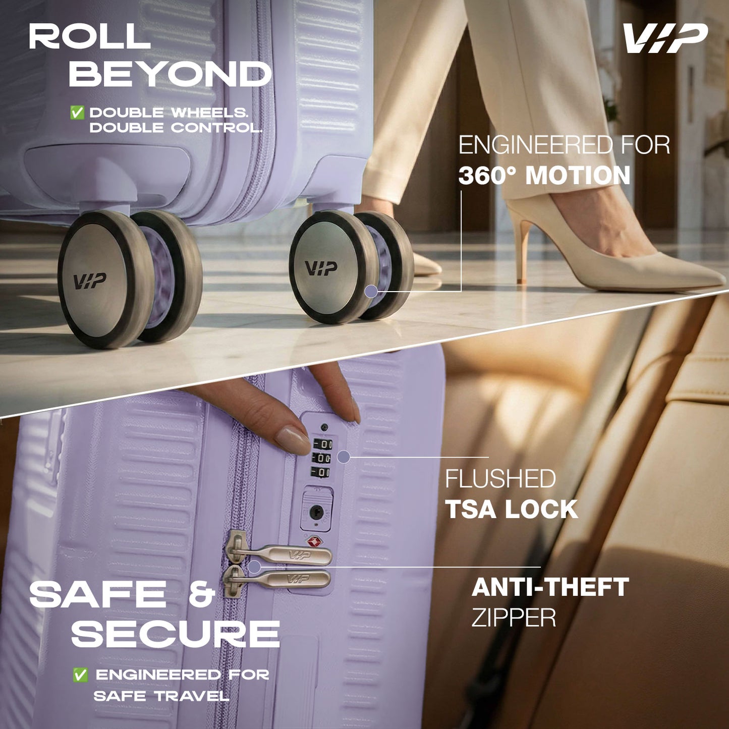 VIP Vero Lavender Blue Cabin Trolley Bag