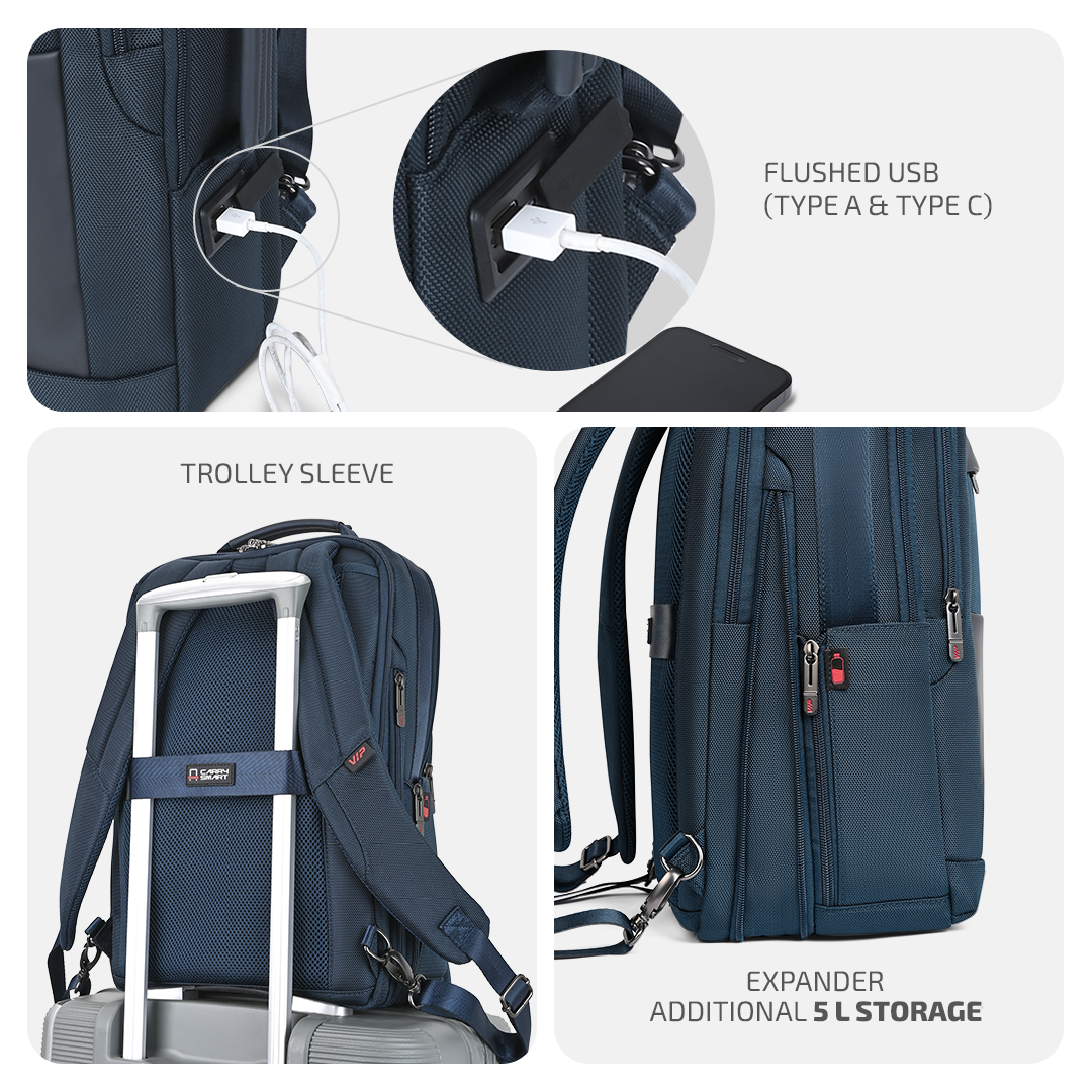 VIP LEGACY Laptop Expander Backpack Navy