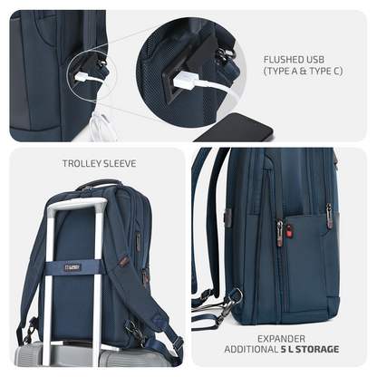 VIP LEGACY Laptop Expander Backpack Navy