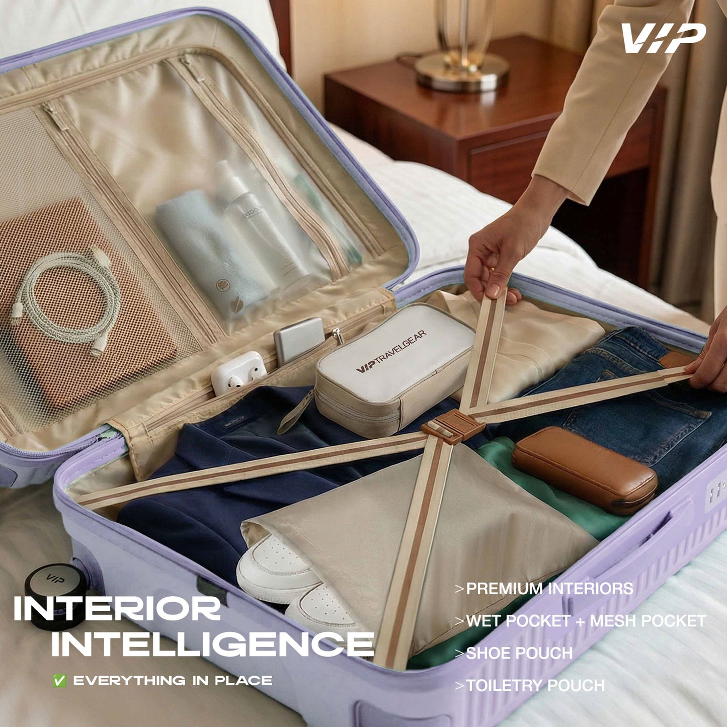 VIP Vero Lavender Blue Cabin Trolley Bag