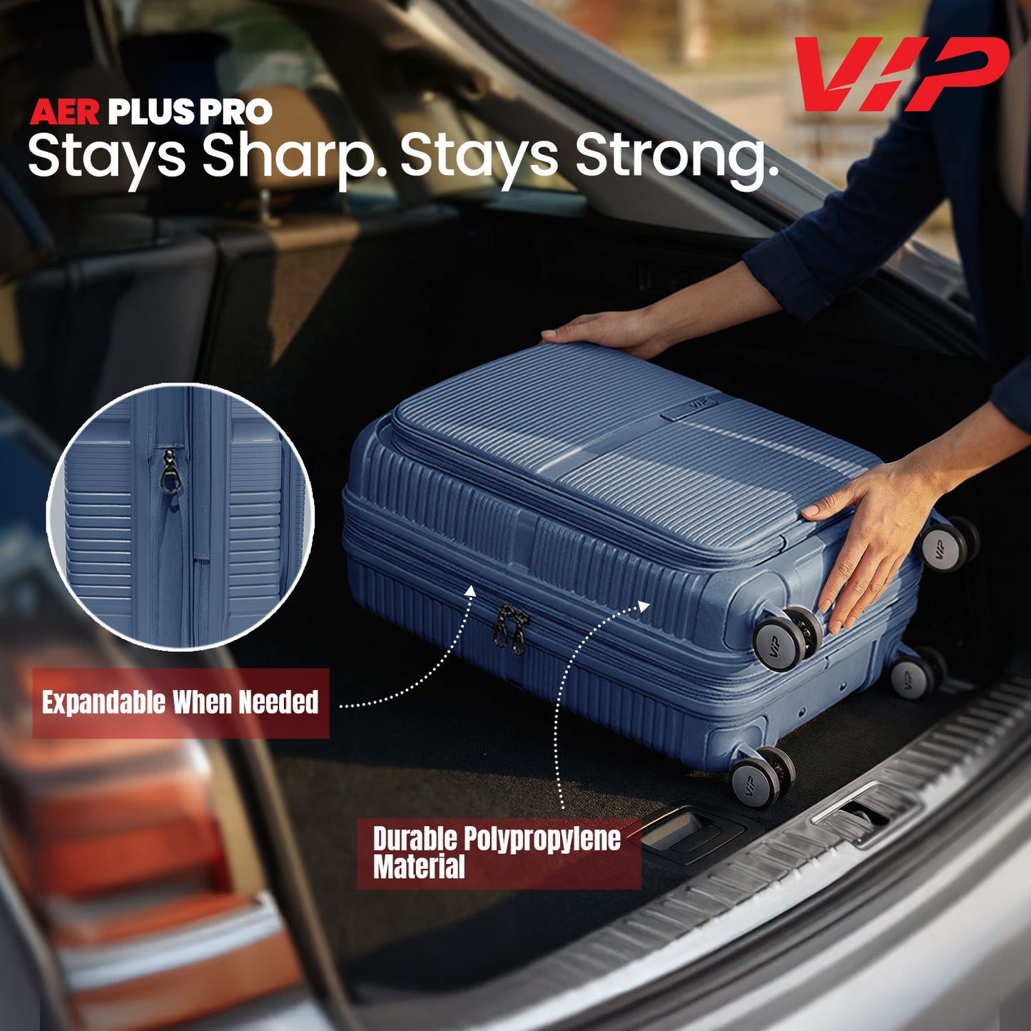 VIP Aer Plus Pro Blue Cabin Trolley Bag