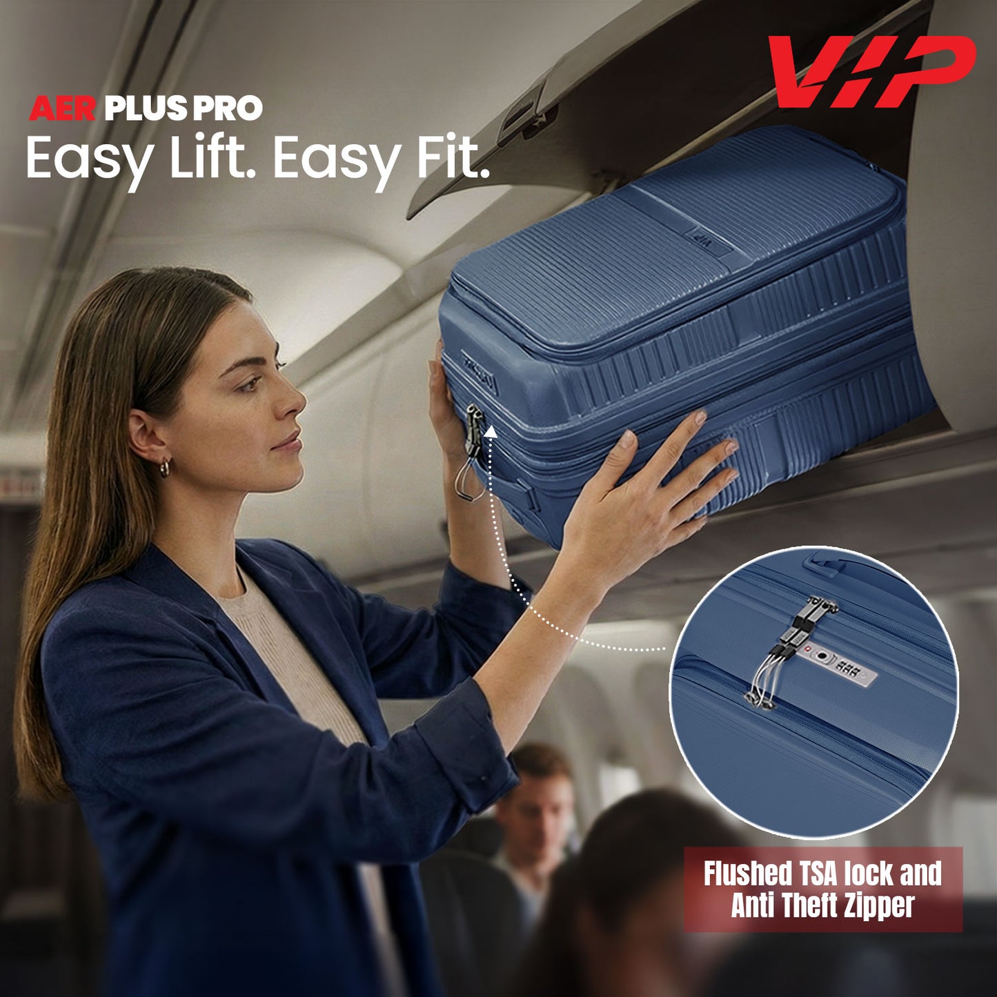 VIP Aer Plus Pro Blue Cabin Trolley Bag