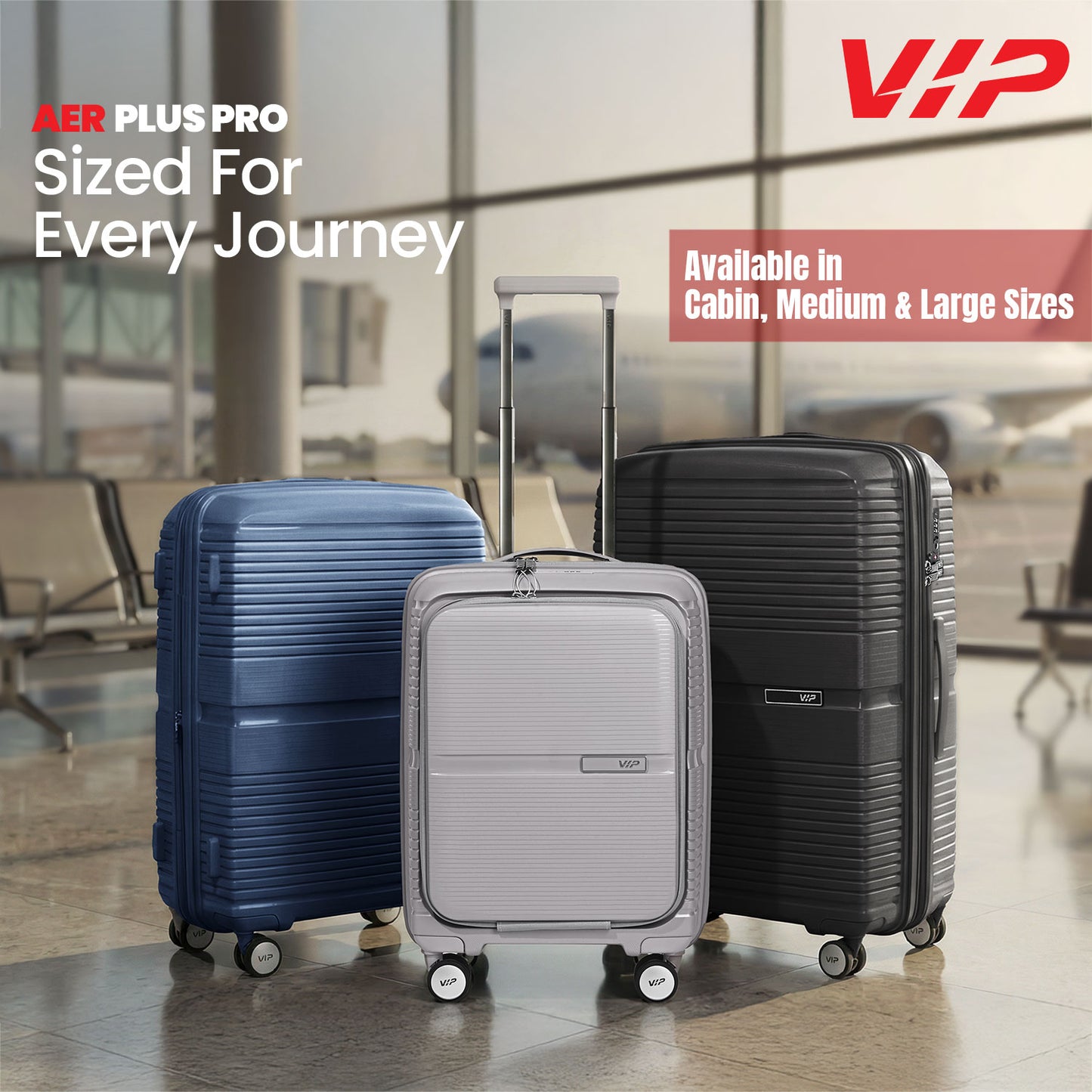 VIP Aer Plus Pro Blue Cabin Trolley Bag