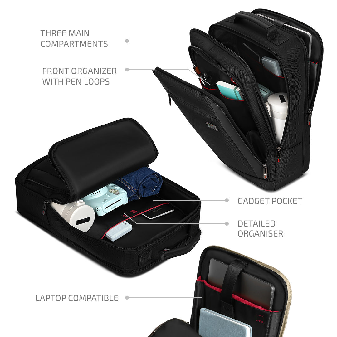 VIP VOGUE Laptop Expander Backpack Black
