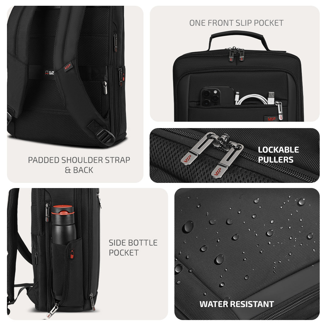 VIP VOGUE Laptop Expander Backpack Black